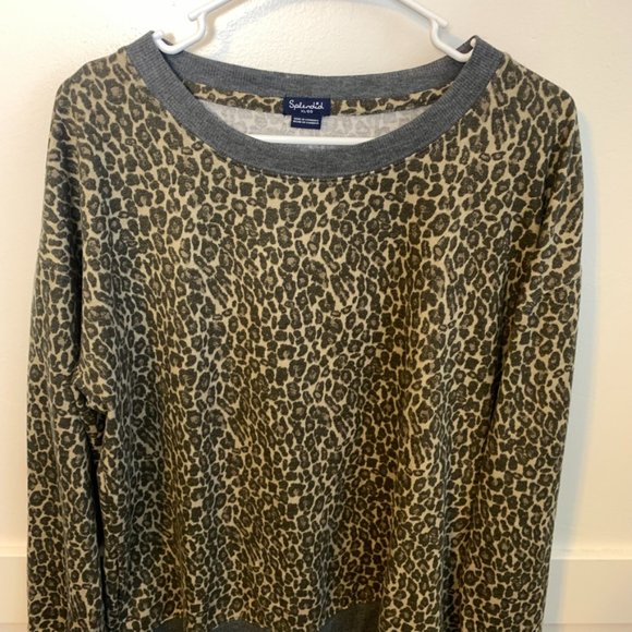 Splendid Brown & Gray Lively Leopard Long Sleeve Sweatshirt - Picture 5 of 5